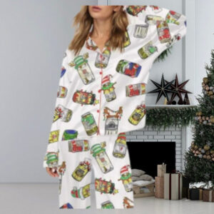 Christmas Canned Pickles Satin Pajama Set