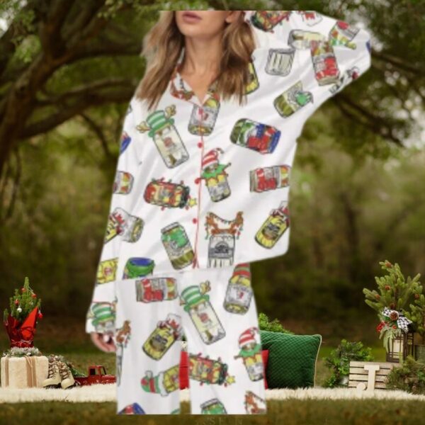 Christmas Canned Pickles Satin Pajama Set