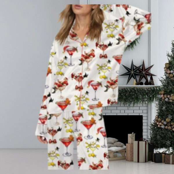 Christmas Drink Satin Pajama Set