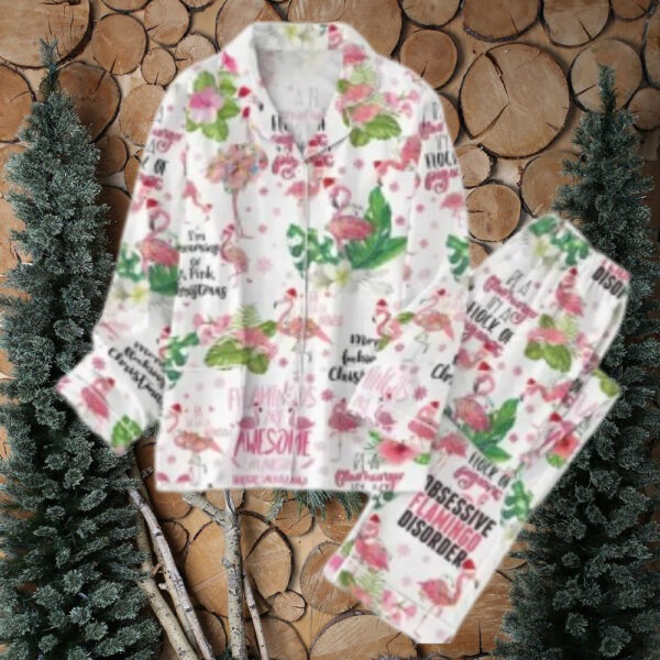 Christmas Flamingo Cute Pajama Set