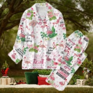 Christmas Flamingo Cute Pajama Set