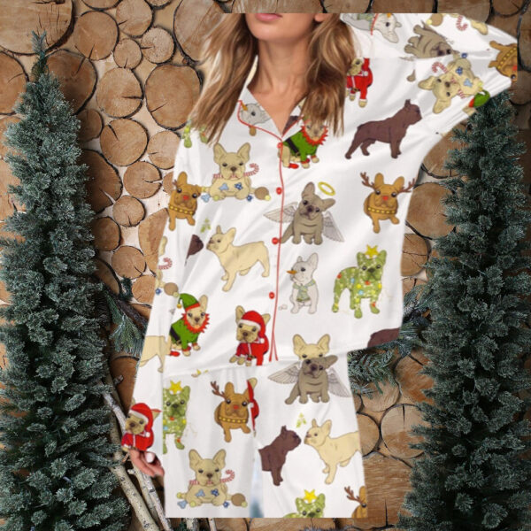 Christmas French Bulldog Christmas Pajamas, French Bulldog Pajamas Set