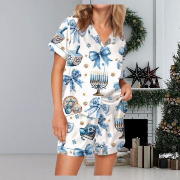 Coquette Hanukkah Satin Pajama Set