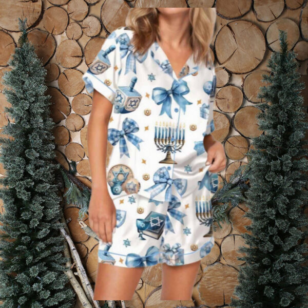 Coquette Hanukkah Satin Pajama Set