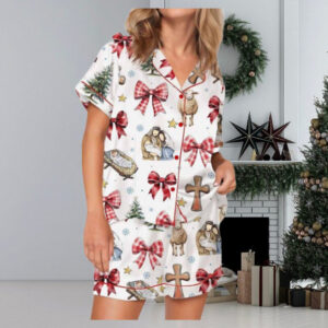 Coquette Jesus Christmas Satin Pajama Set