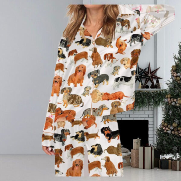 Dachshund Dog Christmas Pajamas, Dachshund Dog Pajamas Set