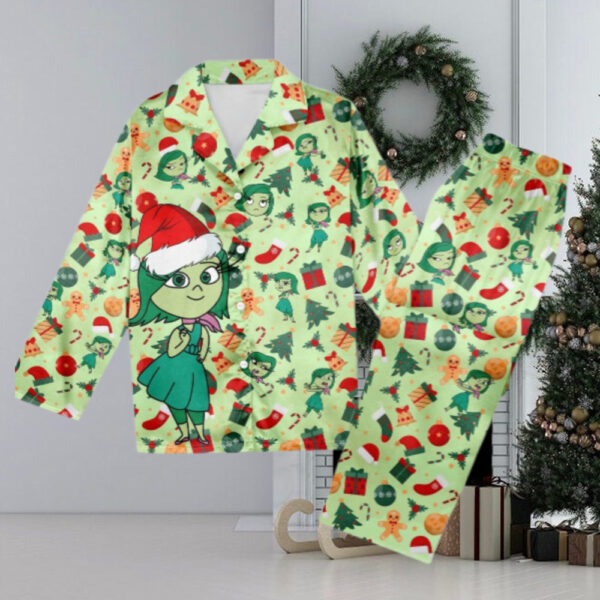 Disgust Inside Out Christmas Pajamas, Inside Out 2 Christmas Pajamas Set