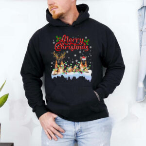 German Shepherd Christmas Lights Funny Dog Matching Family German Shepherd T Shirt