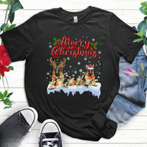 German Shepherd Christmas Lights Funny Dog T Shirt