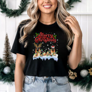 German Shepherd Christmas Lights Funny Dog T Shirt