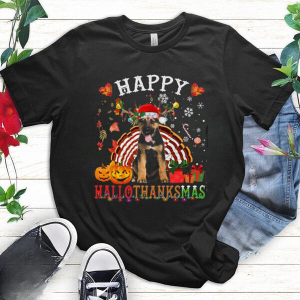 Halloween Thanksgiving Christmas German Shepherd Xmas German Shepherd T Shirt