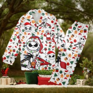 Jack Skelington Christmas Pajamas, Jack Skelington Xmas Holiday Pajamas Set