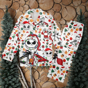 Jack Skelington Christmas Pajamas, Jack Skelington Xmas Holiday Pajamas Set