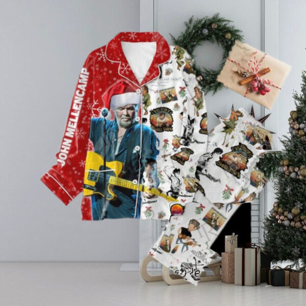 John Mellencamp Christmas Button Down Pajamas Set