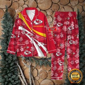 Kansas City Football Christmas Satin Pajamas Shirt