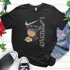 Los Angeles Lakers Nike Courtside Logo Max 90 II T Shirts