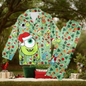 Mike Wazowski Christmas Pajamas, Monster Inc Christmas Pajama Set Gift Women