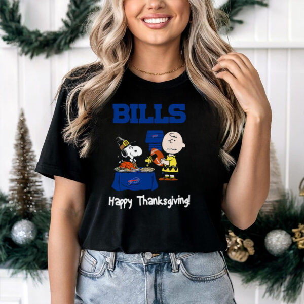 Peanuts Buffalo Bills Football Happy Thanksgiving T Shirt