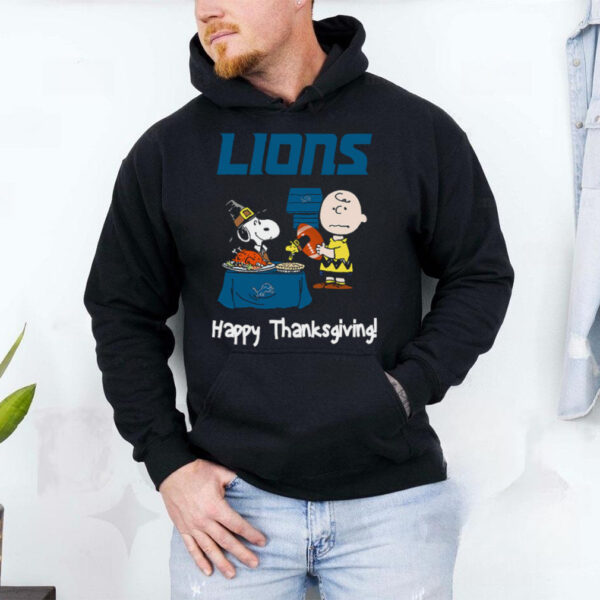 Peanuts Detroit Lions Football Happy Thanksgiving T Shirt