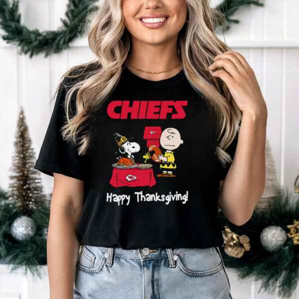 Peanuts Kansas City Chiefs Football Happy Thanksgiving T Shirt