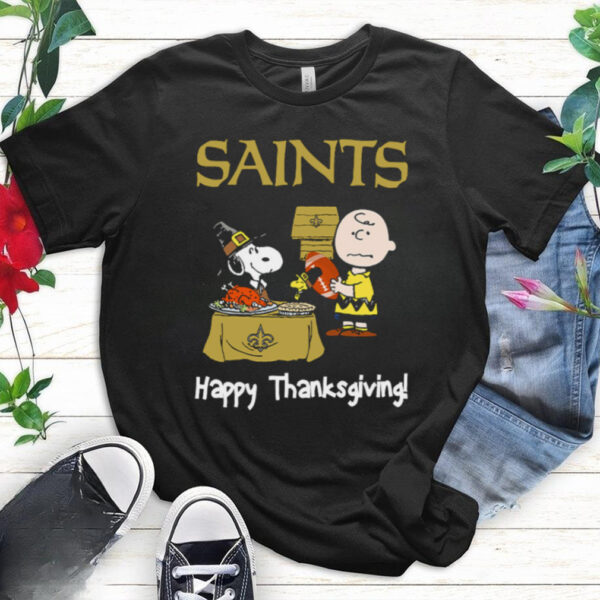 Peanuts New Orleans Saints Football Happy Thanksgiving T Shirt