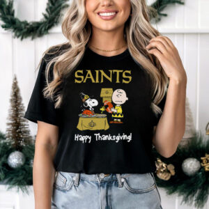 Peanuts New Orleans Saints Football Happy Thanksgiving T Shirt