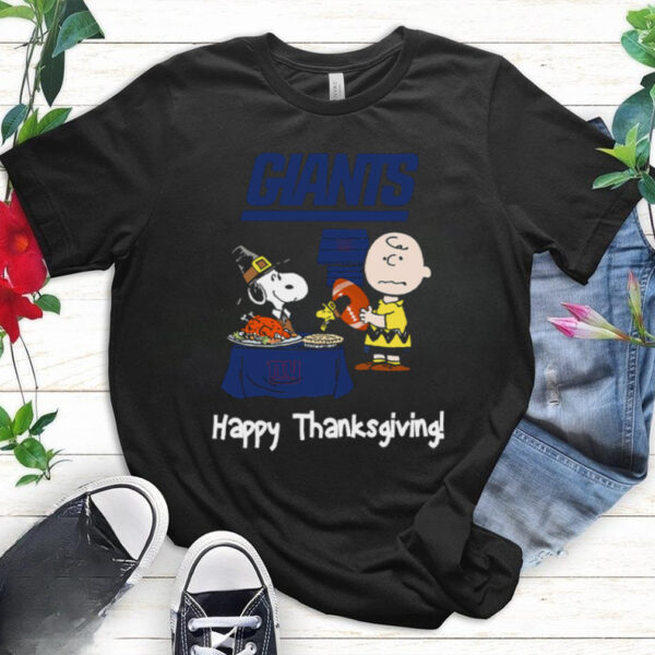 Peanuts New York Giants Football Happy Thanksgiving T Shirt