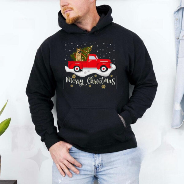 Red Truck Merry Christmas Tree German Shepherd Christmas German Shepherd T Shirt