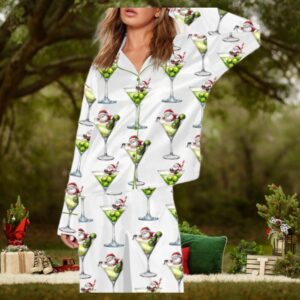 Santa Wine Art Pajama Set