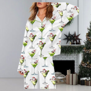 Santa Wine Art Pajama Set