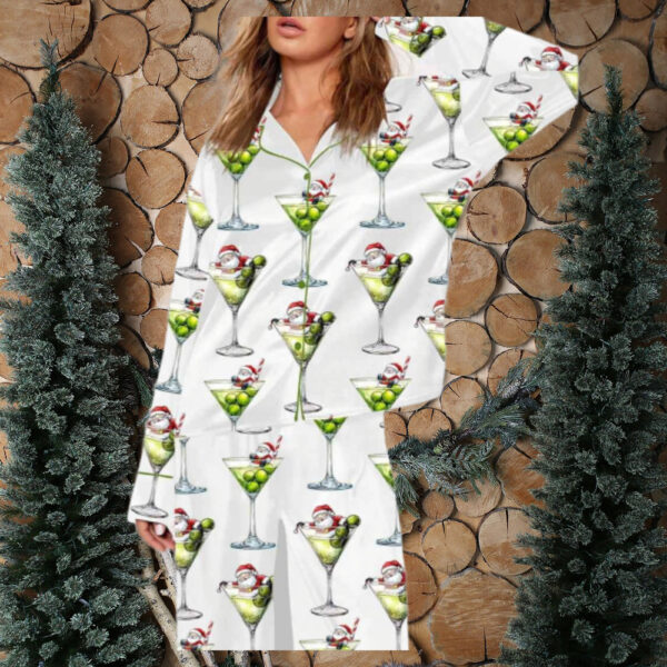 Santa Wine Art Pajama Set