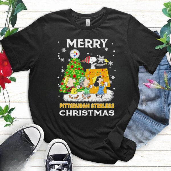 Snoopy and friends Merry Pittsburgh Steelers Christmas 2024 shirt