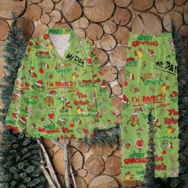 The Grinch I’m Booked Merry Grinchmas Pajamas Set