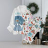 White Christmas Merry Christmas Button Down Pajamas Set