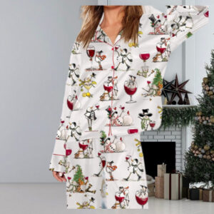 Winey Snowman Christmas Pajamas, Winey Snowman Pajamas Set