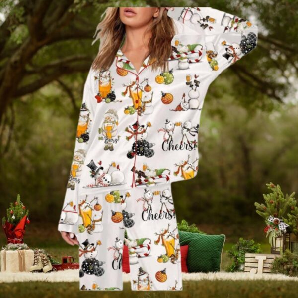 Beer Drinking Snowman Pajama Set