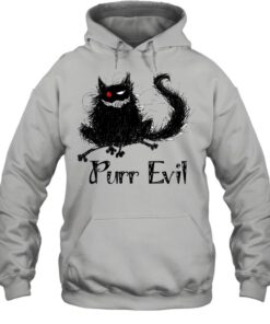 Black cat purr evil shirt