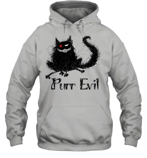 Black cat purr evil shirt