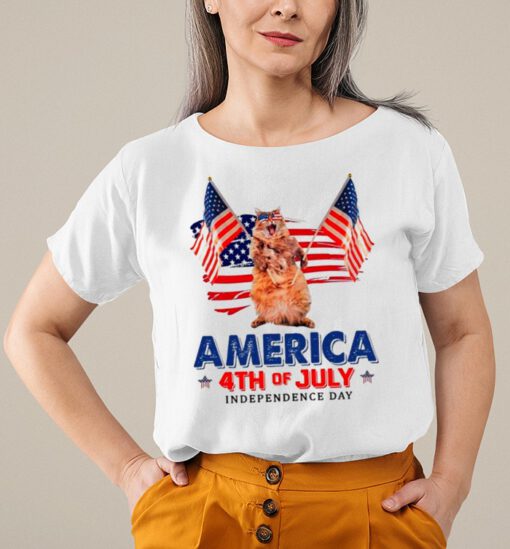 American Flag Cat America 4th Of July Independence Day 2021 shirt 4