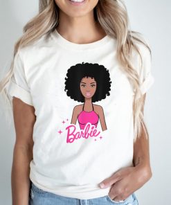 Afro Barbie Girl Pink Babe Black Women T Shirt