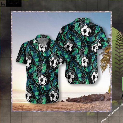 Soccer Grunge Urban Pattern Hawaiian Shirt Short
