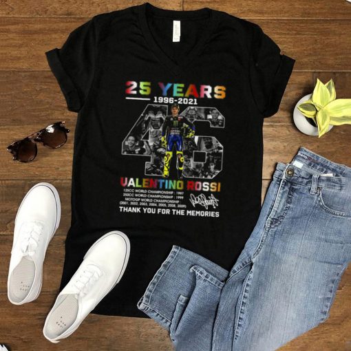 25 Years 46 1996 2021 Valentino Rossi Signature Thank You For The Memories T shirt