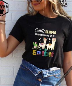 5th Grade Llama Cactus Student T Shirt Back To School Gift T-Shirt