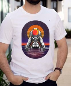 Astronaut Rising From The Sea Ocean Sunset Space Science T shirt