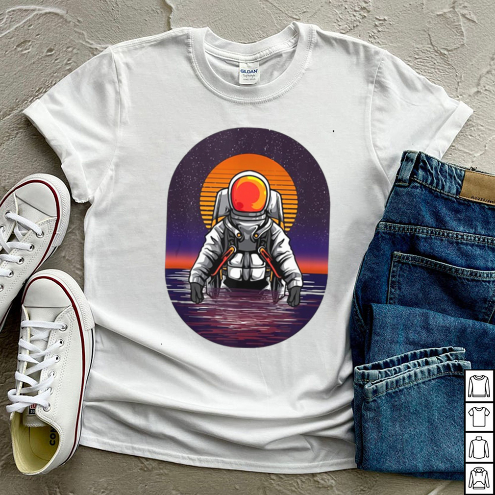 Astronaut Rising From The Sea Ocean Sunset Space Science T shirt