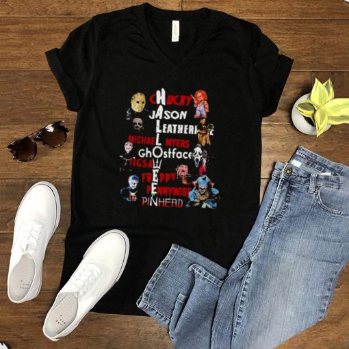 Chucky and Jason and Leatherface Michael Myers Horror movie Characters Halloween shirt