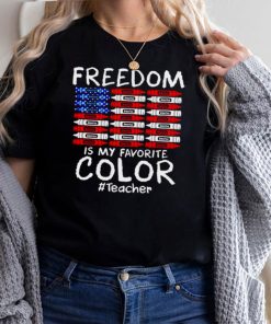Freedom is my favorite color teacher American flag hoodie, tank top, sweater and long sleeve