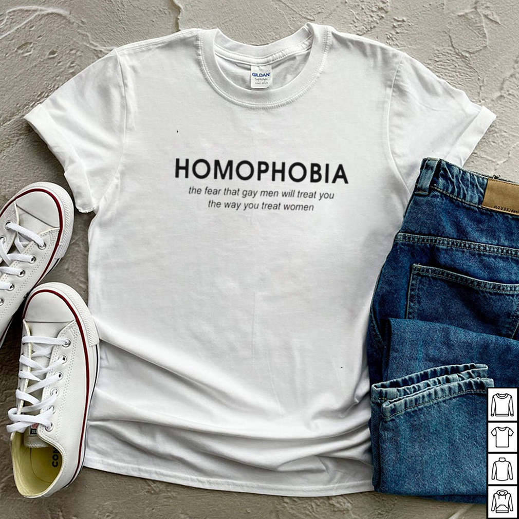 Homophobia the fear that gay men will treat you shirt Homophobia the fear that gay men will treat you shirt