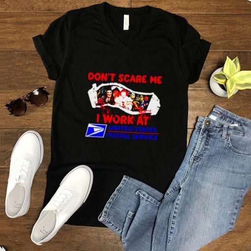 Horror Halloween dont scare me I work at USPS shirt