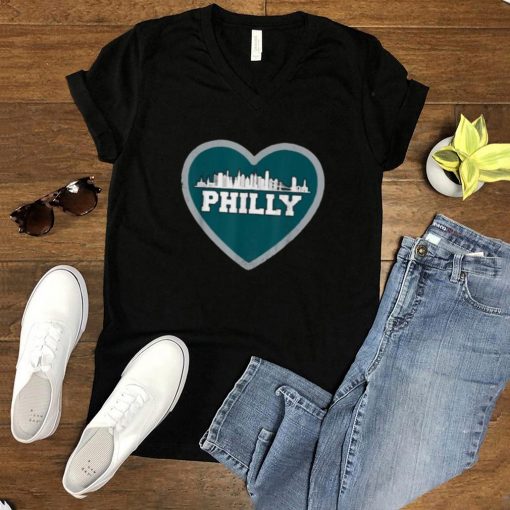 I Love Philly Heart Philadelphia Skyline Football T Shirt